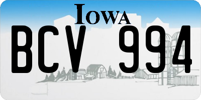 IA license plate BCV994