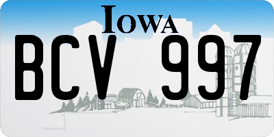 IA license plate BCV997
