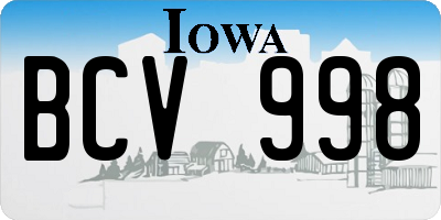 IA license plate BCV998