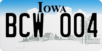 IA license plate BCW004