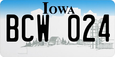 IA license plate BCW024