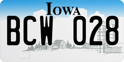 IA license plate BCW028