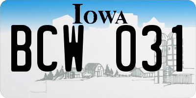 IA license plate BCW031