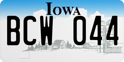 IA license plate BCW044