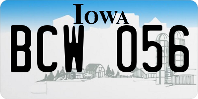 IA license plate BCW056
