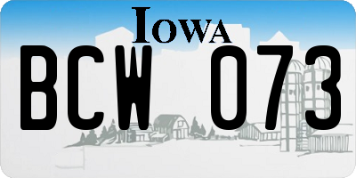 IA license plate BCW073