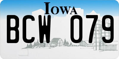 IA license plate BCW079