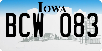 IA license plate BCW083