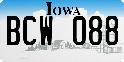 IA license plate BCW088