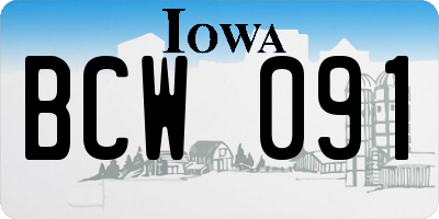 IA license plate BCW091