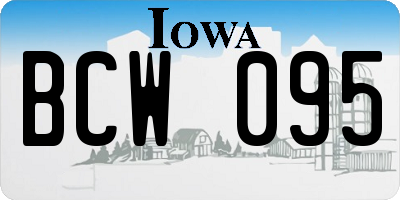 IA license plate BCW095