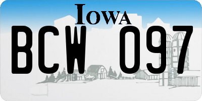 IA license plate BCW097