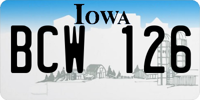 IA license plate BCW126
