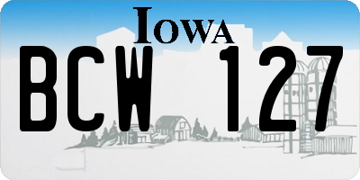 IA license plate BCW127