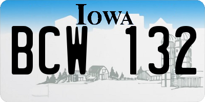 IA license plate BCW132