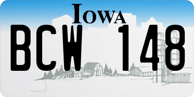 IA license plate BCW148