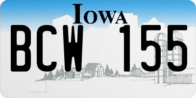 IA license plate BCW155