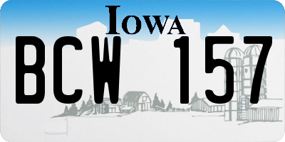 IA license plate BCW157