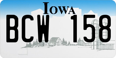IA license plate BCW158