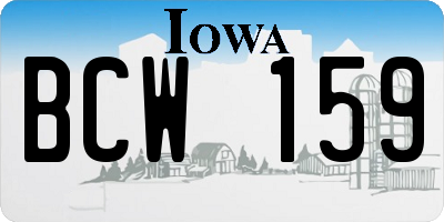 IA license plate BCW159