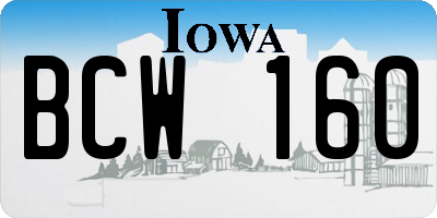 IA license plate BCW160