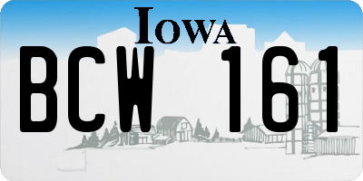 IA license plate BCW161