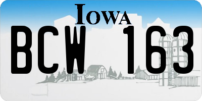 IA license plate BCW163