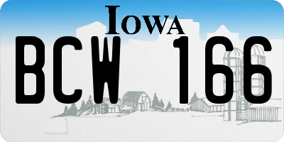 IA license plate BCW166