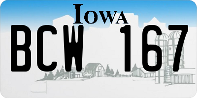 IA license plate BCW167