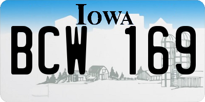 IA license plate BCW169