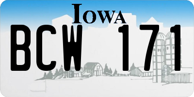 IA license plate BCW171