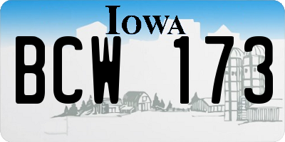IA license plate BCW173