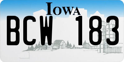 IA license plate BCW183