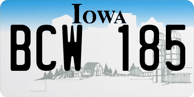 IA license plate BCW185
