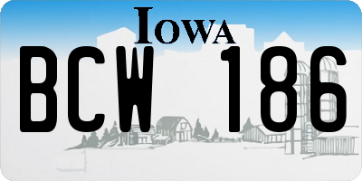 IA license plate BCW186