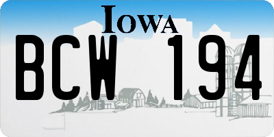 IA license plate BCW194
