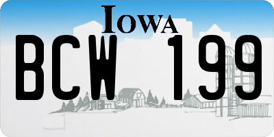IA license plate BCW199