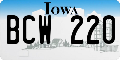IA license plate BCW220