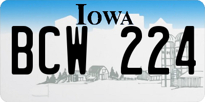 IA license plate BCW224