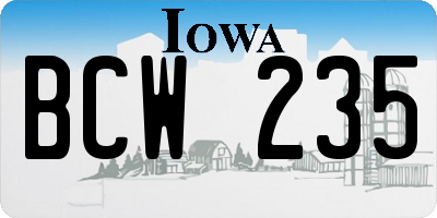IA license plate BCW235