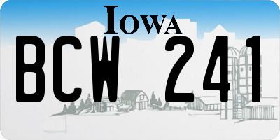 IA license plate BCW241