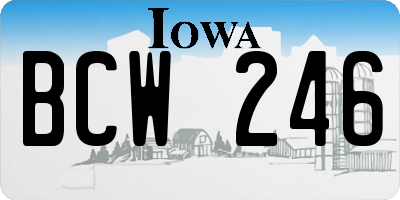 IA license plate BCW246