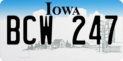 IA license plate BCW247