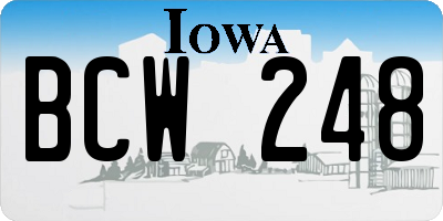 IA license plate BCW248