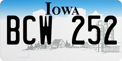 IA license plate BCW252