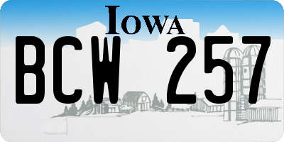 IA license plate BCW257