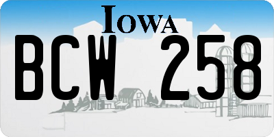 IA license plate BCW258