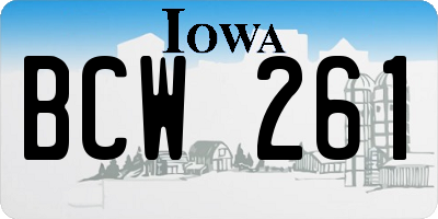 IA license plate BCW261
