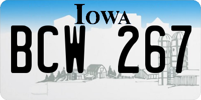 IA license plate BCW267