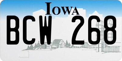 IA license plate BCW268